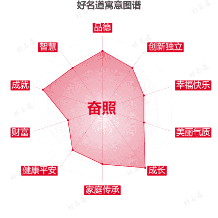 名字奋照的寓意图谱