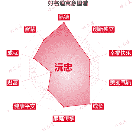 名字沅忠的寓意图谱