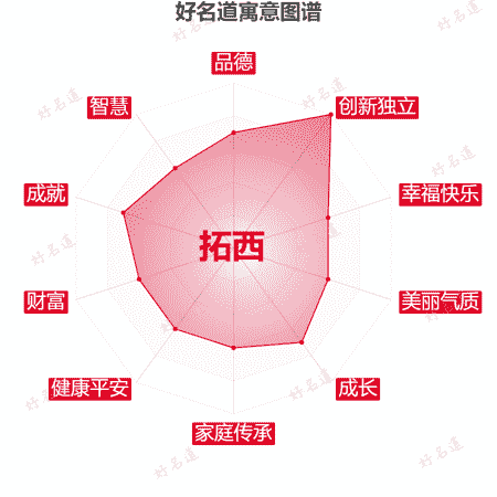 名字拓西的寓意图谱