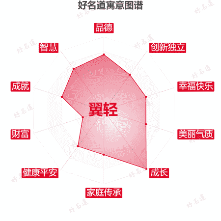 名字翼轻的寓意图谱